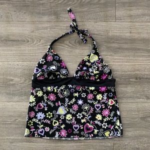 Victoria’s Secret Black/Multi-Halter Tankini-EUC Size L
